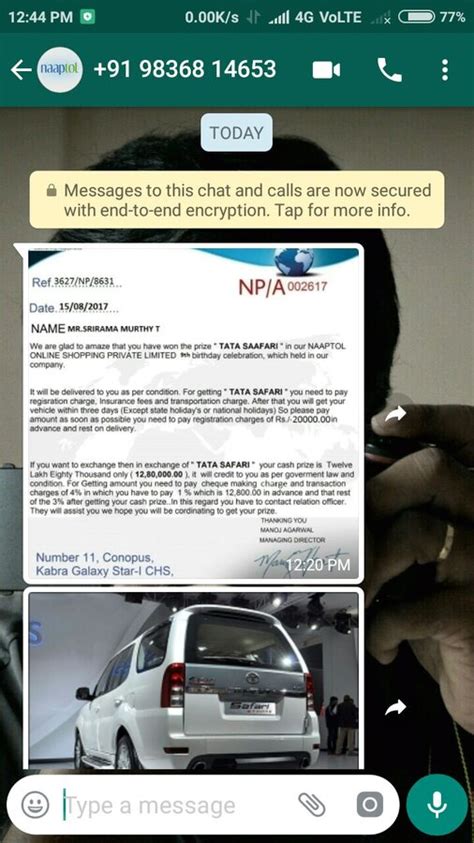 Naaptol Lucky Draw Scam — Got a call that i own tata safari and asking.